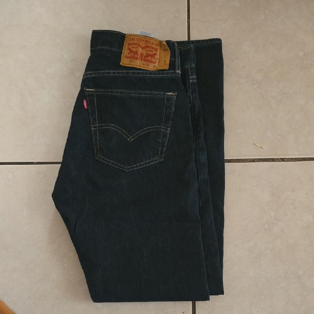 Levi's DARK BLUE Straight Jeans Classic Style 501